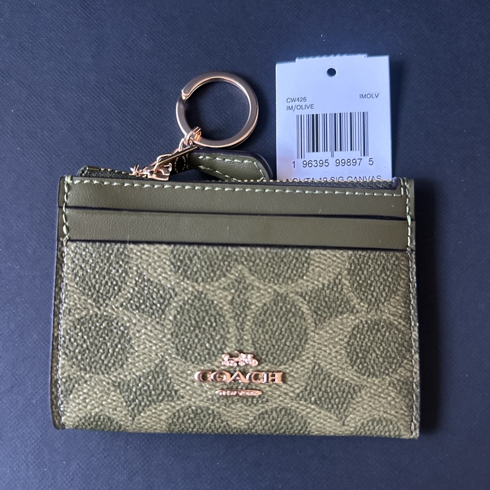 Coach Bundle!! Nolita 19 and Mini Skinny Id Case In Signature Canvas Gold/Olive - Picture 6 of 7